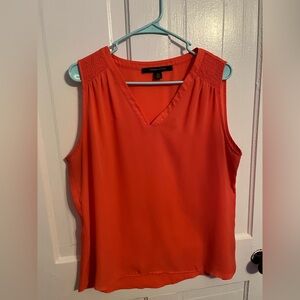 Cynthia Steffe Vibrant coral Orange V-Neck Blouse